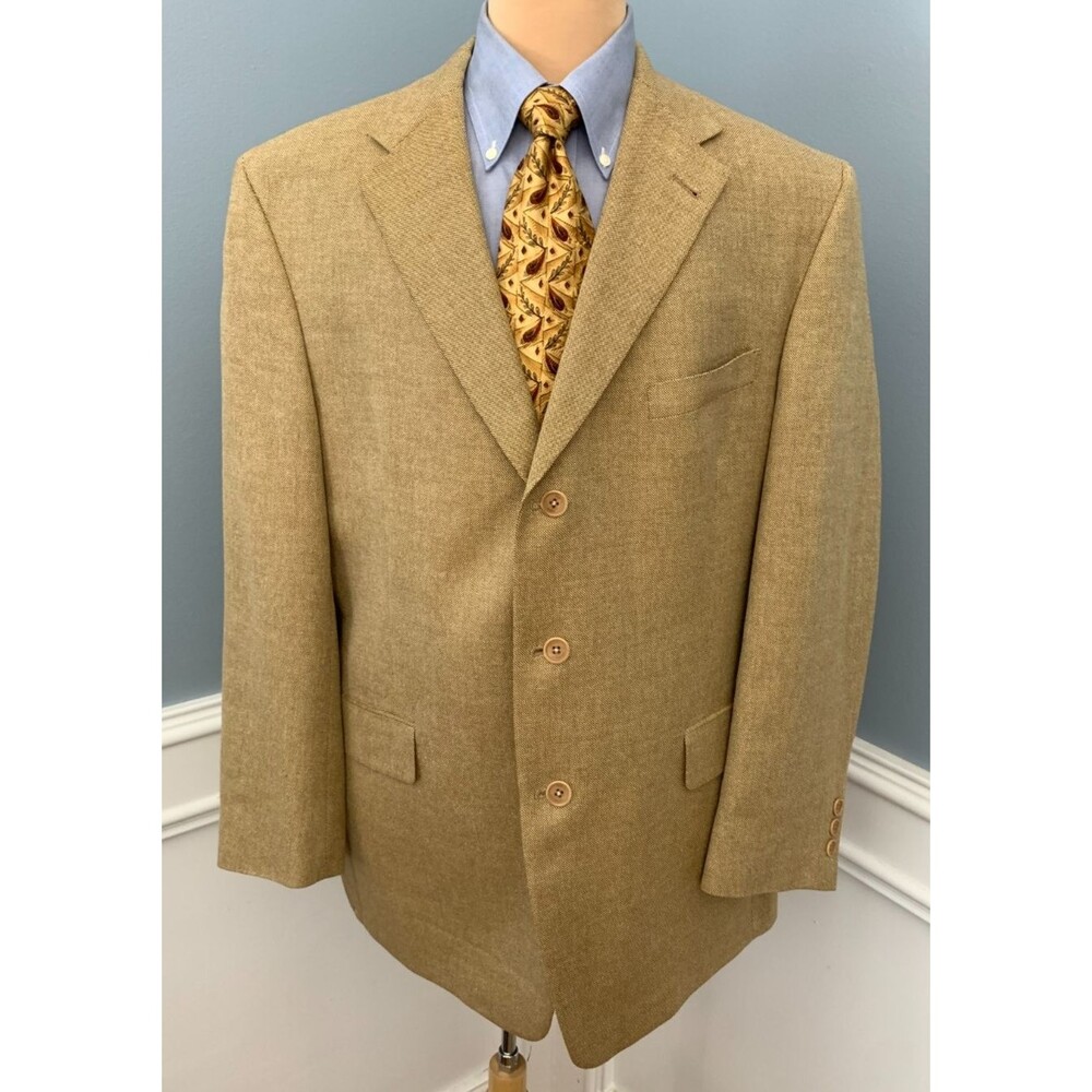 Daniel Cremieux Blazer Mens 46R Wool Birdseye Micro Check Jacket Sportscoat